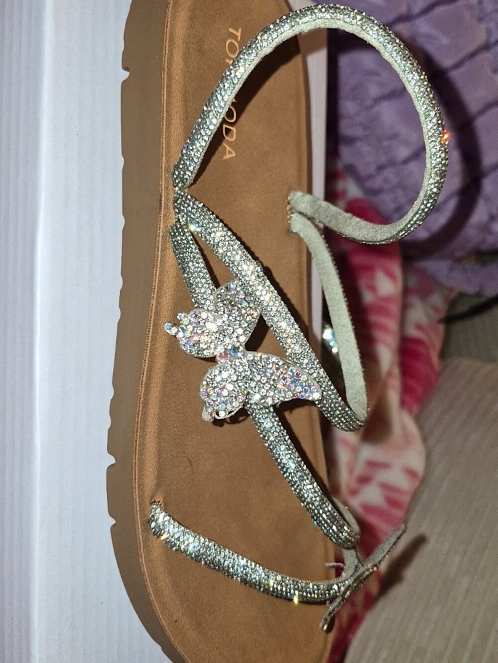 Butterfly Rhinestone Sandals - Picture 2 of 2